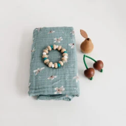 Wooden Teether, Flexible - Mix Petroleum -Baby Bliss Sales Store 1038 80 3