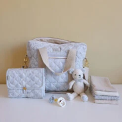 Muslin Cloth, 3-pack - GOTS Mix Classic Stripes Blue, Praline, Creme White -Baby Bliss Sales Store 1210 ChangingBag P85 ClassicStripesBlue20 9aa82459 c4ee 4683 815b bad06d64268c