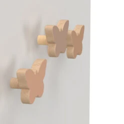 Wooden Butterfly Hooks, 3-pack - FSC 100% -Baby Bliss Sales Store 1508 Wooden Butterfly Hooks 22 Rose Mix 1