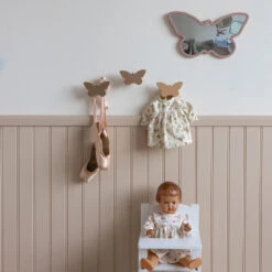 Wooden Butterfly Hooks, 3-pack - FSC 100% -Baby Bliss Sales Store 1508 Wooden Butterfly Hooks 22 Rose Mix 11