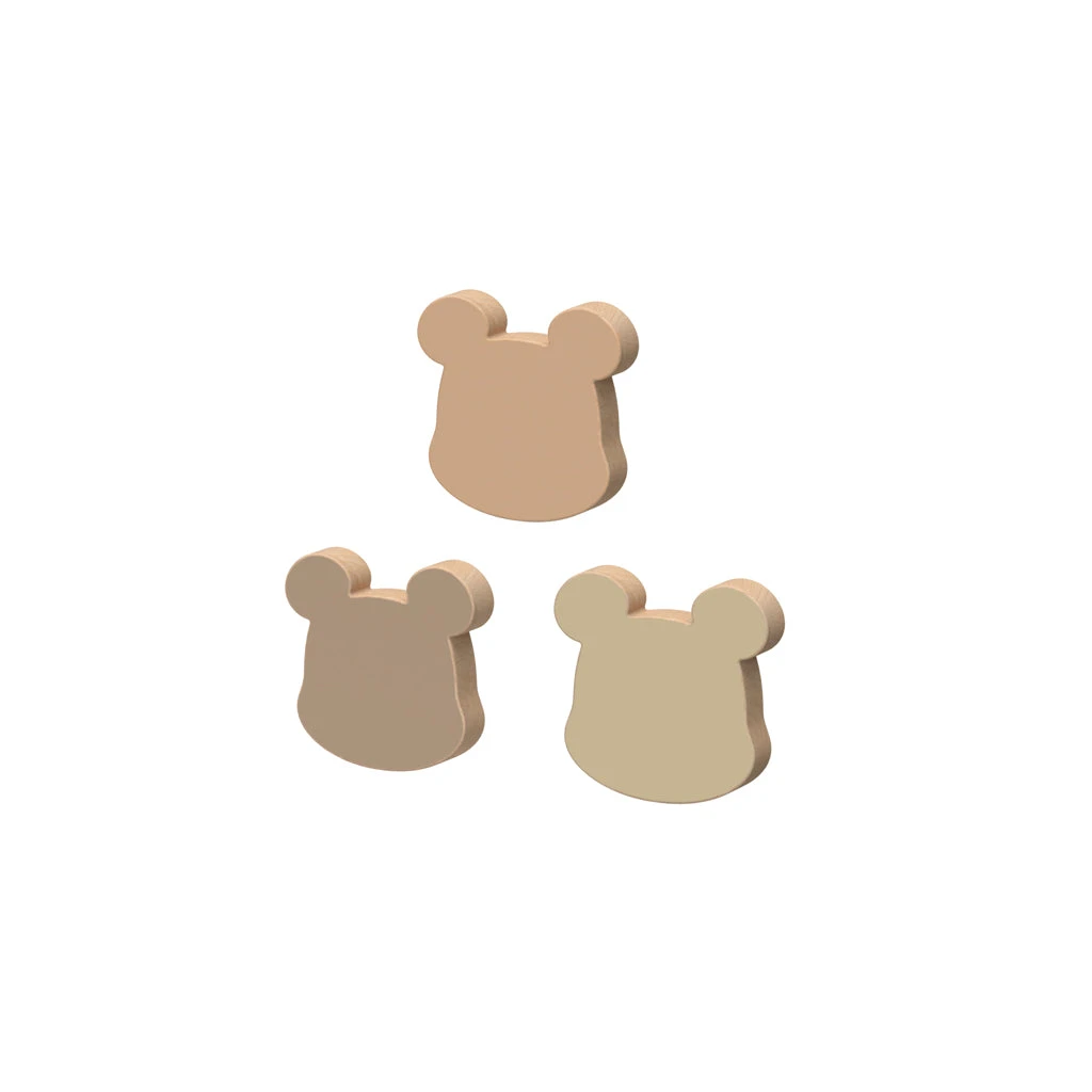 Wooden Bear Hooks, 3-pack - FSC 100% 1 Wooden Bear Hooks, 3-pack - FSC 100%