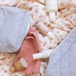 Make Up Bag - OCS Classic Stripes Blue, Praline -Baby Bliss Sales Store 1657 Make Up Purse P85 Classic Stripes Bluejpg