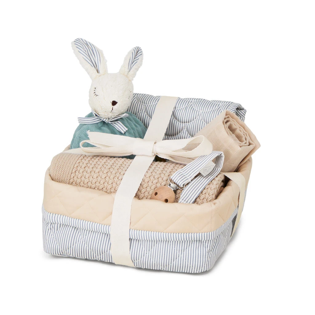 Baby Shower Hamper - Classic Stripes Blue 1 Baby Shower Hamper - Classic Stripes Blue