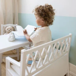 Harlequin Kids Storage Bench - FSC Mix - White -Baby Bliss Sales Store 2003B Harlequin Kids Bench 23 white