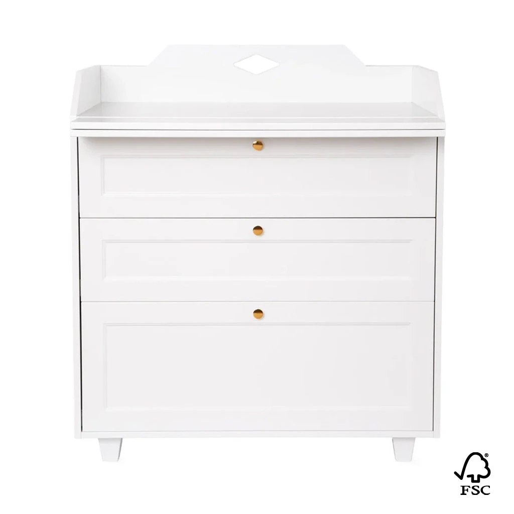 Luca Changing Table Dresser, FSC Mix - White 1 Luca Changing Table Dresser, FSC Mix - White