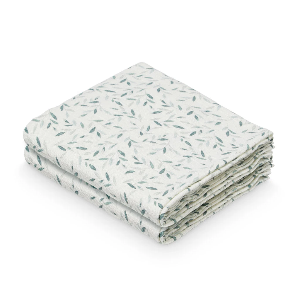 Muslin Cloth, Printed, 2-pack - GOTS Green Leaves 1 Muslin Cloth, Printed, 2-pack - GOTS Green Leaves