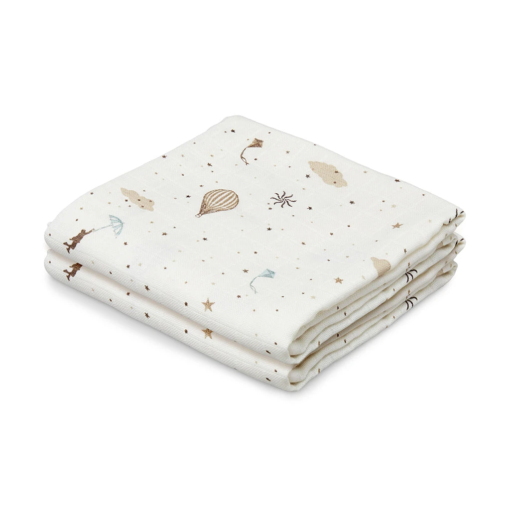 Muslin Cloth, Printed, 2-pack - GOTS Dreamland 1 Muslin Cloth, Printed, 2-pack - GOTS Dreamland