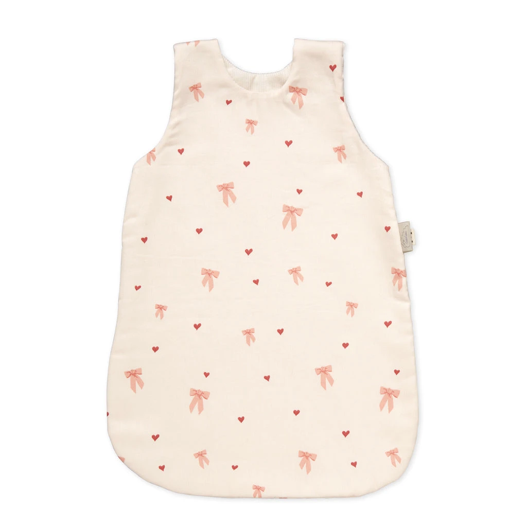 Doll's Sleeping Bag - GOTS - Bows 1 Doll's Sleeping Bag - GOTS - Bows