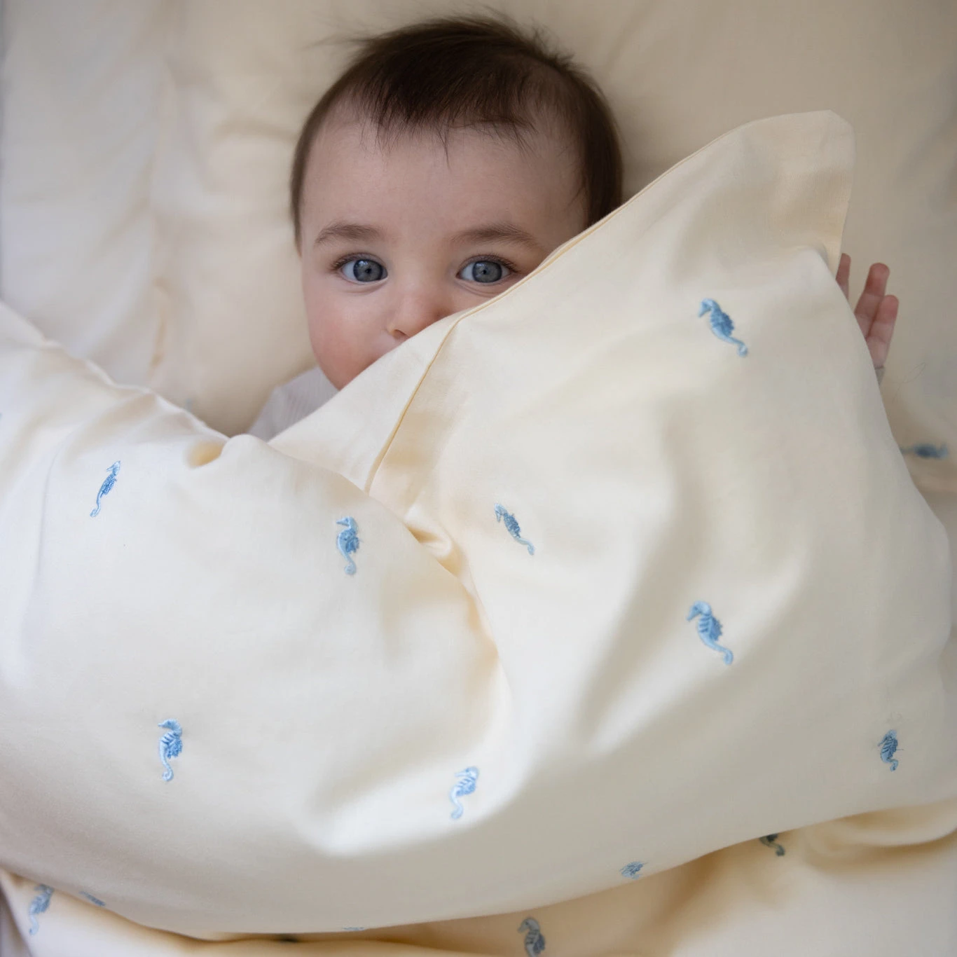 Embroidered Bedding, Baby, 70x100cm - GOTS - Sea Garden 2 Embroidered Bedding, Baby, 70x100cm - GOTS - Sea Garden - Image 2