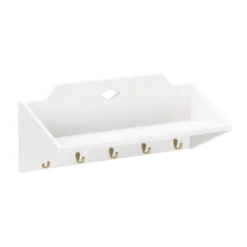 Luca Shelf With Hooks - FSC Mix - White