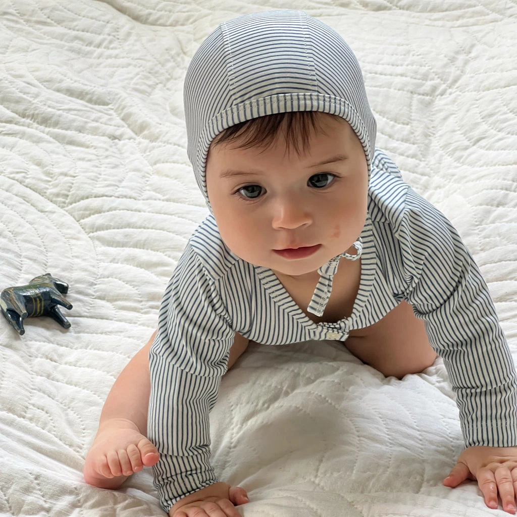 Long Sleeved Body William - GOTS - Classic Stripes Blue 2 Long Sleeved Body William - GOTS - Classic Stripes Blue - Image 2