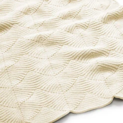 Scallop Knit Blanket - GOTS Natural 8 Scallop Knit Blanket - GOTS Natural -Baby Bliss Sales Store 614 Scallop Knit Natural 01