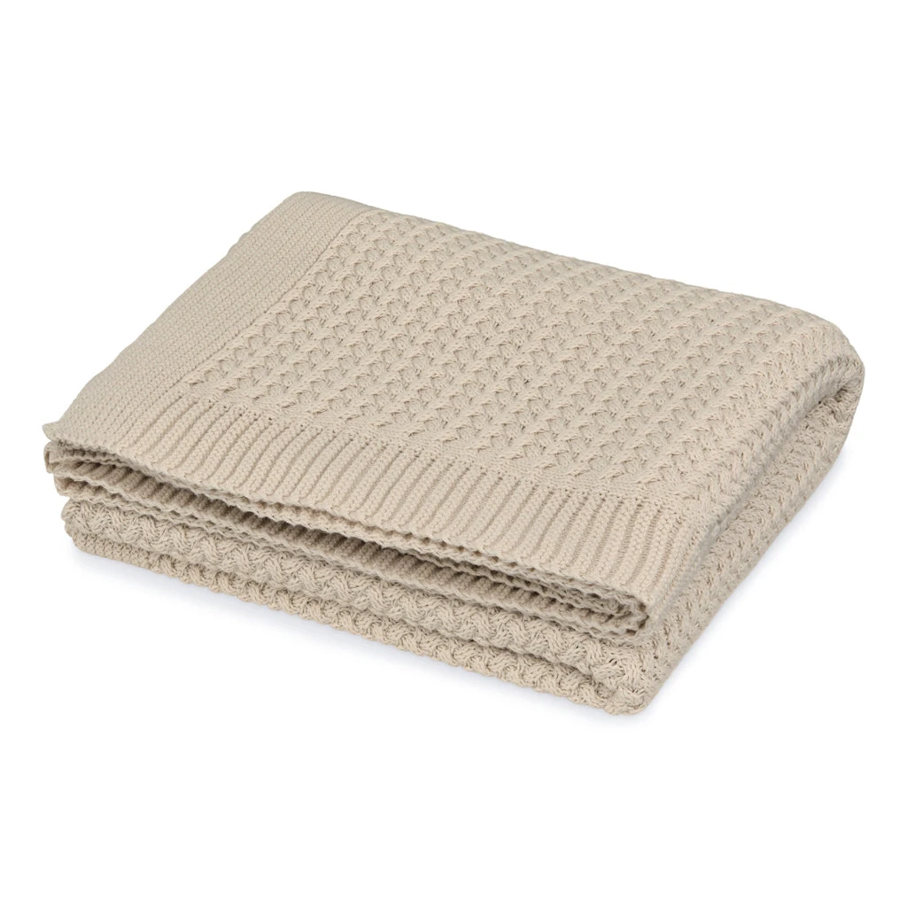 Harper Baby Knit Throw - GOTS - Latte 1 Harper Baby Knit Throw - GOTS - Latte