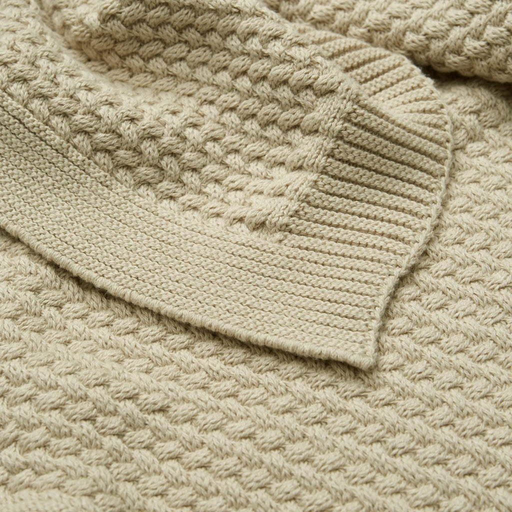 Harper Baby Knit Throw - GOTS - Latte 2 Harper Baby Knit Throw - GOTS - Latte - Image 2