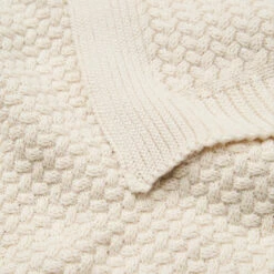 Harper Baby Knit Throw - GOTS - Off White -Baby Bliss Sales Store 616 Harper Knit Blanket 21 Off White 01
