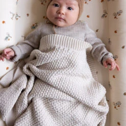 Harper Baby Knit Throw - GOTS - Off White -Baby Bliss Sales Store 616 Harper Knit Blanket 21 Off White 10