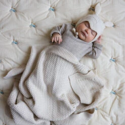 Harper Baby Knit Throw - GOTS - Off White -Baby Bliss Sales Store 616 Harper Knit Blanket 21 Off White 12