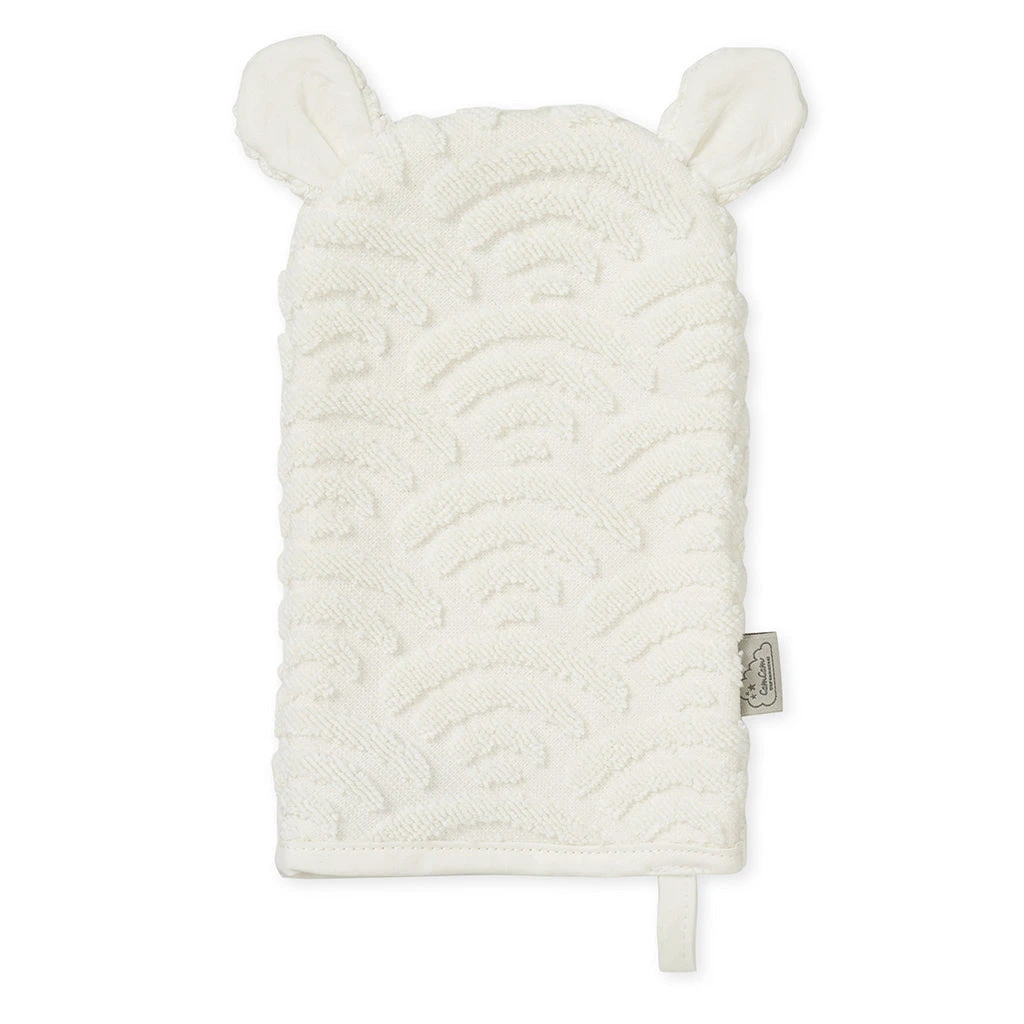 Wash Glove W/ Ears - GOTS Off-White 1 Wash Glove W/ Ears - GOTS Off-White