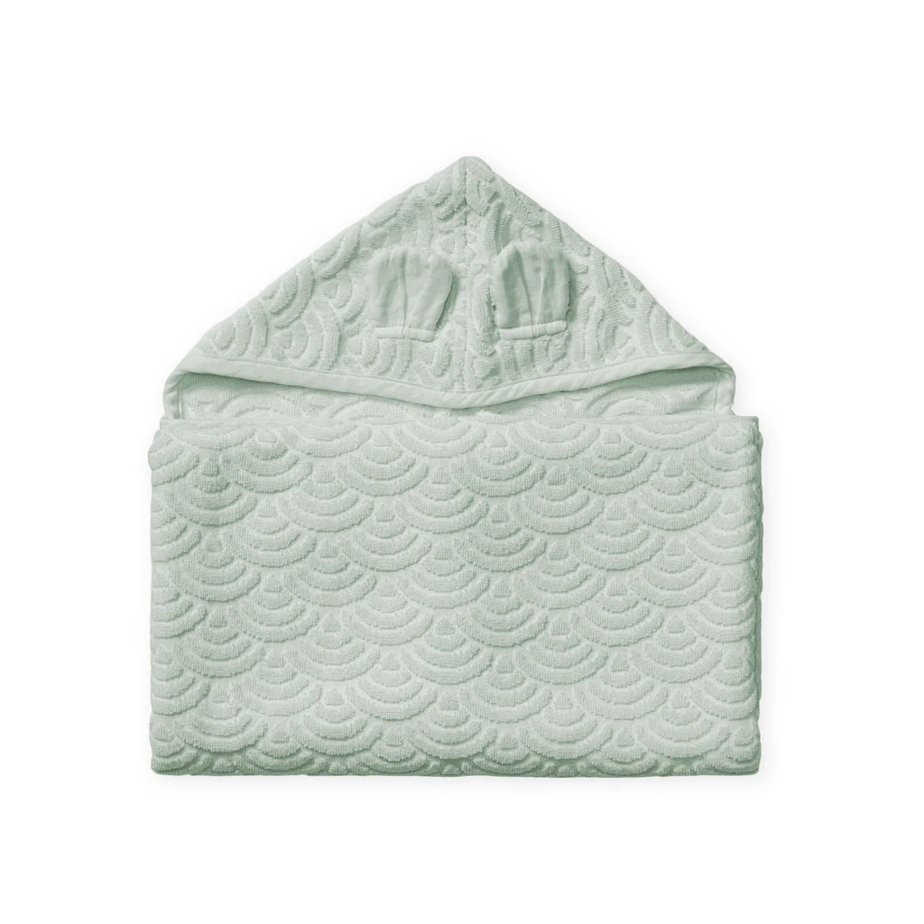 Towel, Junior, Hooded W/ Ears - GOTS Dusty Green 1 Towel, Junior, Hooded W/ Ears - GOTS Dusty Green