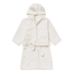 Bathrobe, Hooded W/ Ears, 1-2 Yrs - GOTS Off-White