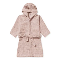 Bathrobe, Hooded W/ Ears, 1-2 Yrs - GOTS Dusty Rose