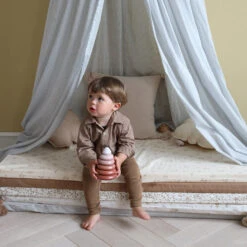 Bed Canopy - GOTS Classic Stripes Blue 9 Bed Canopy - GOTS Classic Stripes Blue -Baby Bliss Sales Store 772 BedCanopy P85 ClassicStripesBlue10