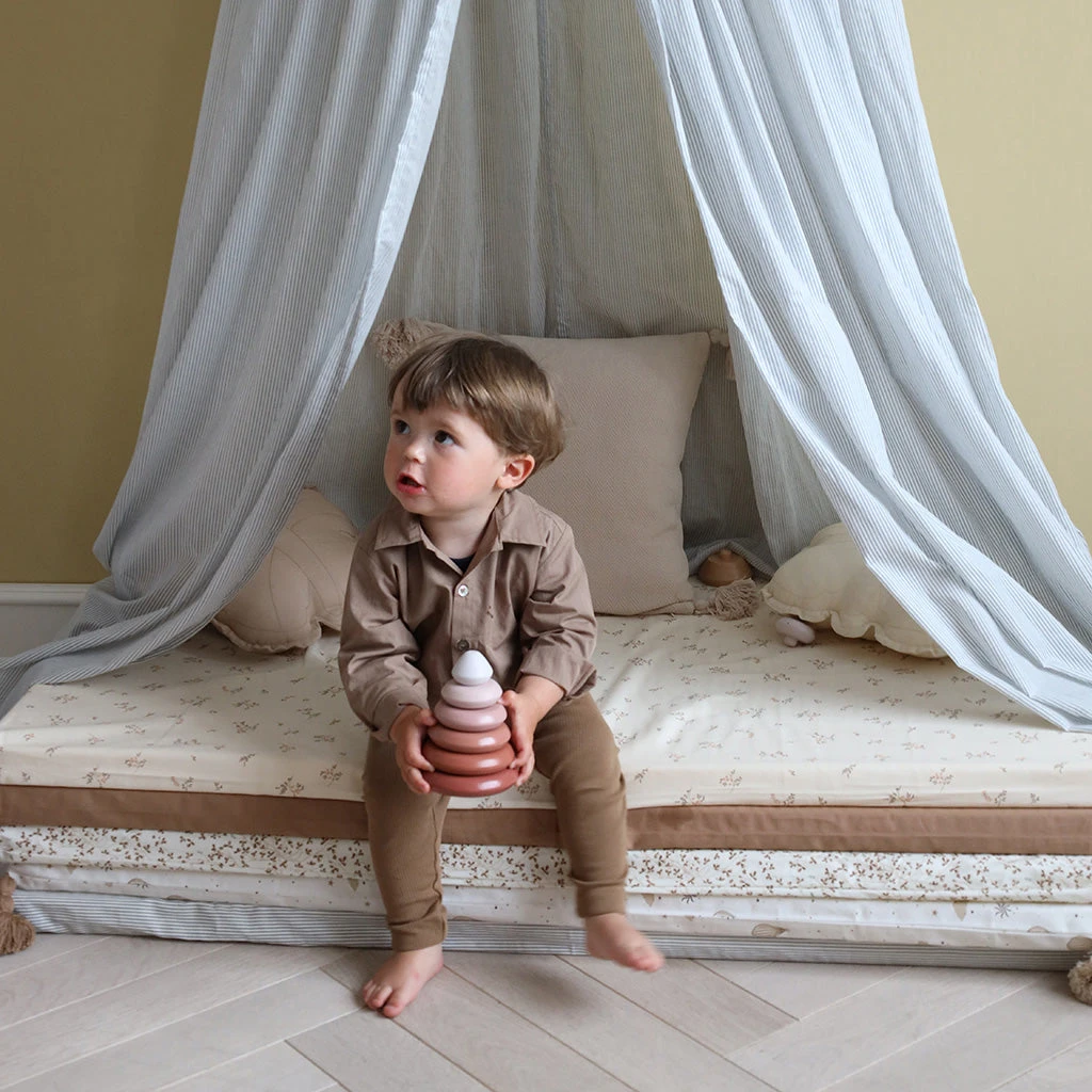 Bed Canopy - GOTS Classic Stripes Blue 5 Bed Canopy - GOTS Classic Stripes Blue - Image 5