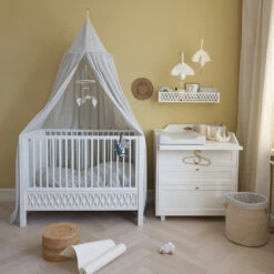 Bedding Set, Baby, 70x100cm - GOTS Classic Stripes Blue -Baby Bliss Sales Store 772 BedCanopy P85 ClassicStripesBlue 12