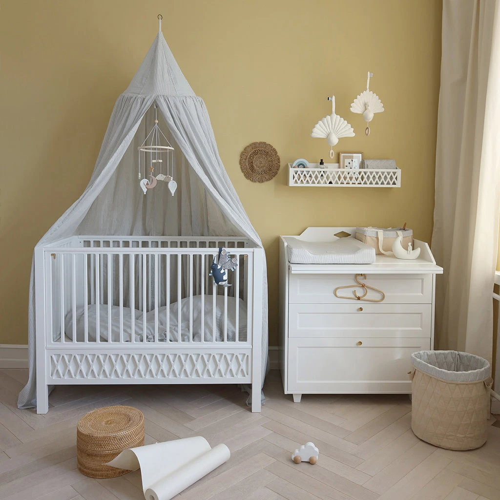 Bed Canopy - GOTS Classic Stripes Blue 2 Bed Canopy - GOTS Classic Stripes Blue - Image 2