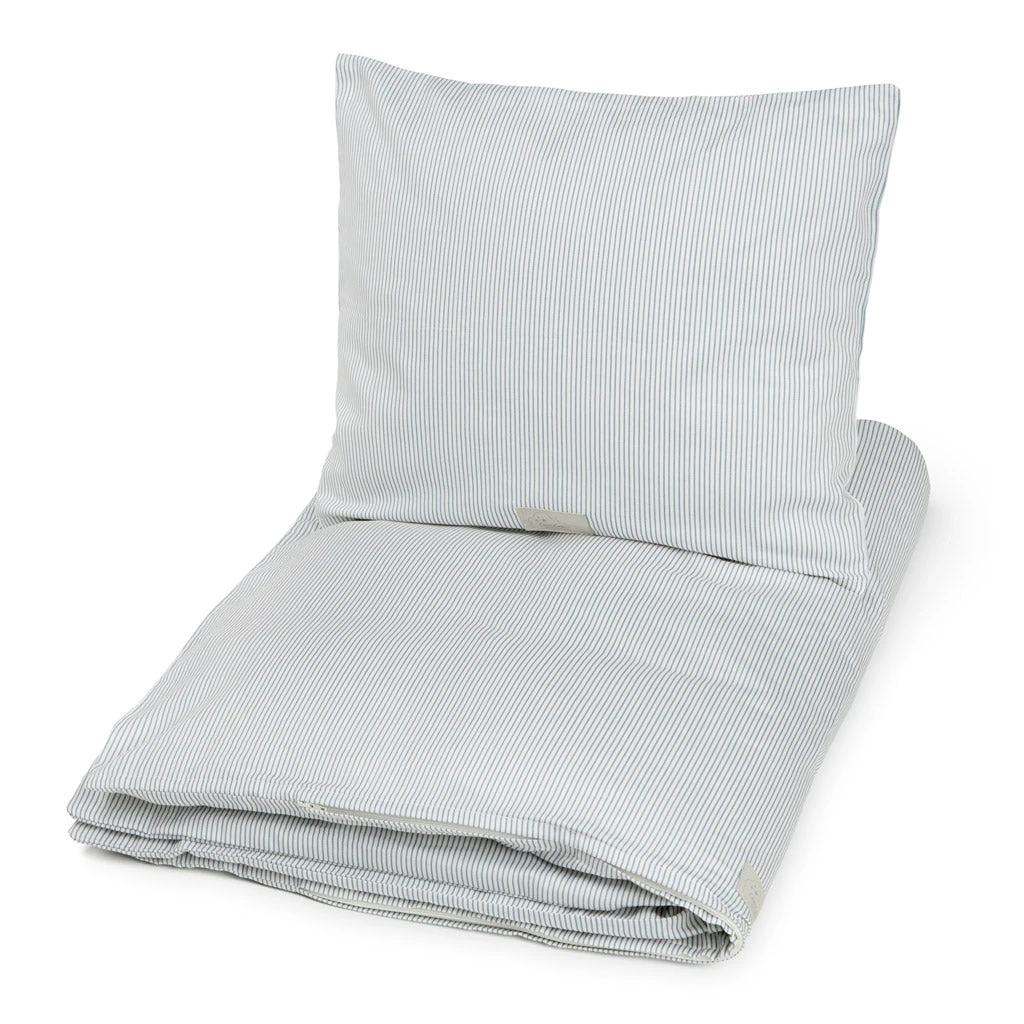 Bedding Set, Single, 140x200cm - GOTS Classic Stripes Blue 1 Bedding Set, Single, 140x200cm - GOTS Classic Stripes Blue