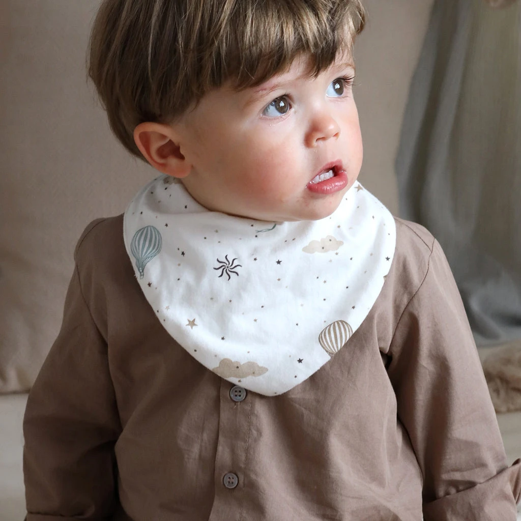 Bandana Bib, Jersey, 2-Pack - GOTS Dreamland 2 Bandana Bib, Jersey, 2-Pack - GOTS Dreamland - Image 2