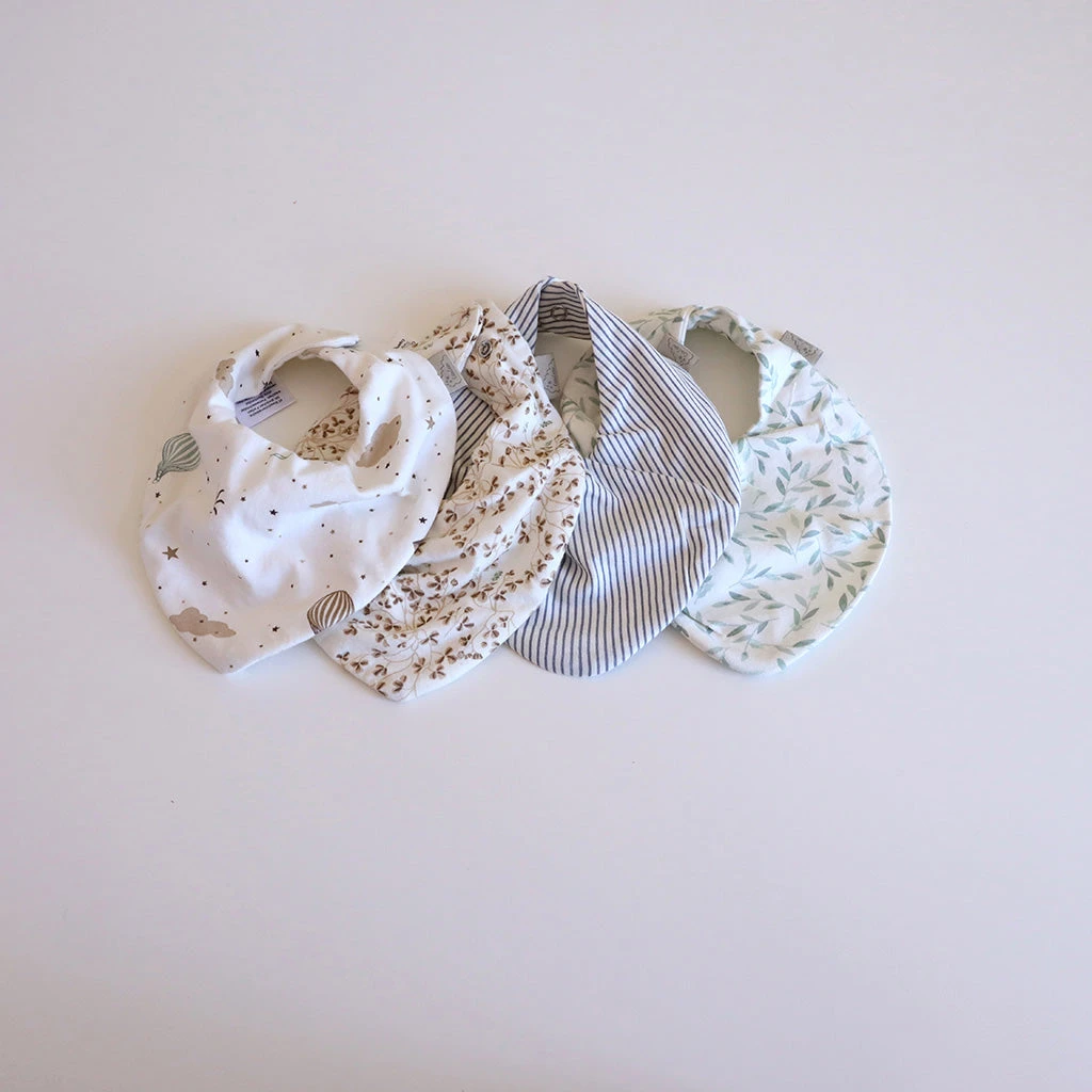 Bandana Bib, Jersey, 2-Pack - GOTS Classic Stripes Blue 3 Bandana Bib, Jersey, 2-Pack - GOTS Classic Stripes Blue - Image 3