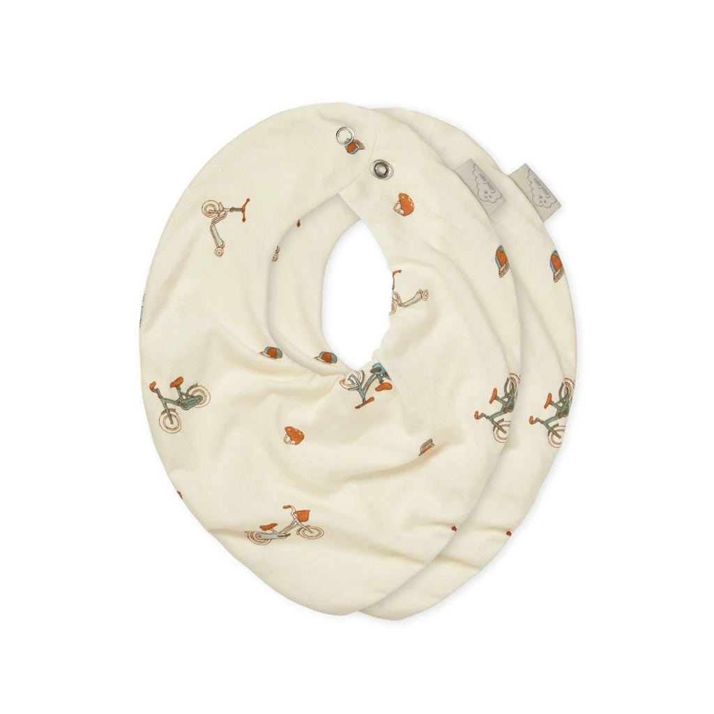 Bandana Bib, Jersey, 2-Pack - GOTS - Bicycles 1 Bandana Bib, Jersey, 2-Pack - GOTS - Bicycles