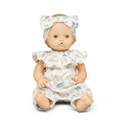 Doll's Collar & Hairband - GOTS Pressed Leaves Rose -Baby Bliss Sales Store 974 Doll sCollar Hairband P31Pressed Leaves Rose 2