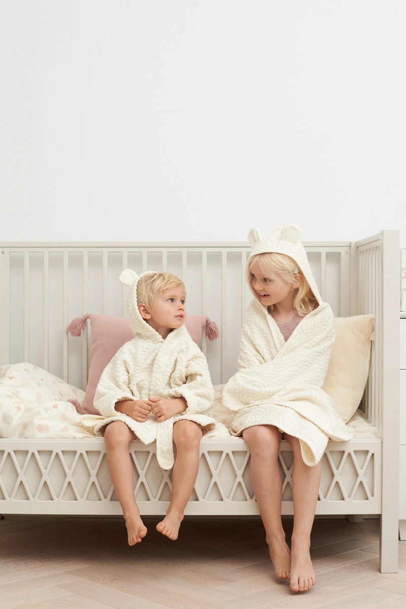 Towel, Junior, Hooded W/ Ears - GOTS Almond 2 Towel, Junior, Hooded W/ Ears - GOTS Almond - Image 2