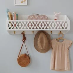 Harlequin Shelf With Hooks, FSC Mix - White -Baby Bliss Sales Store aw21 1080x108037
